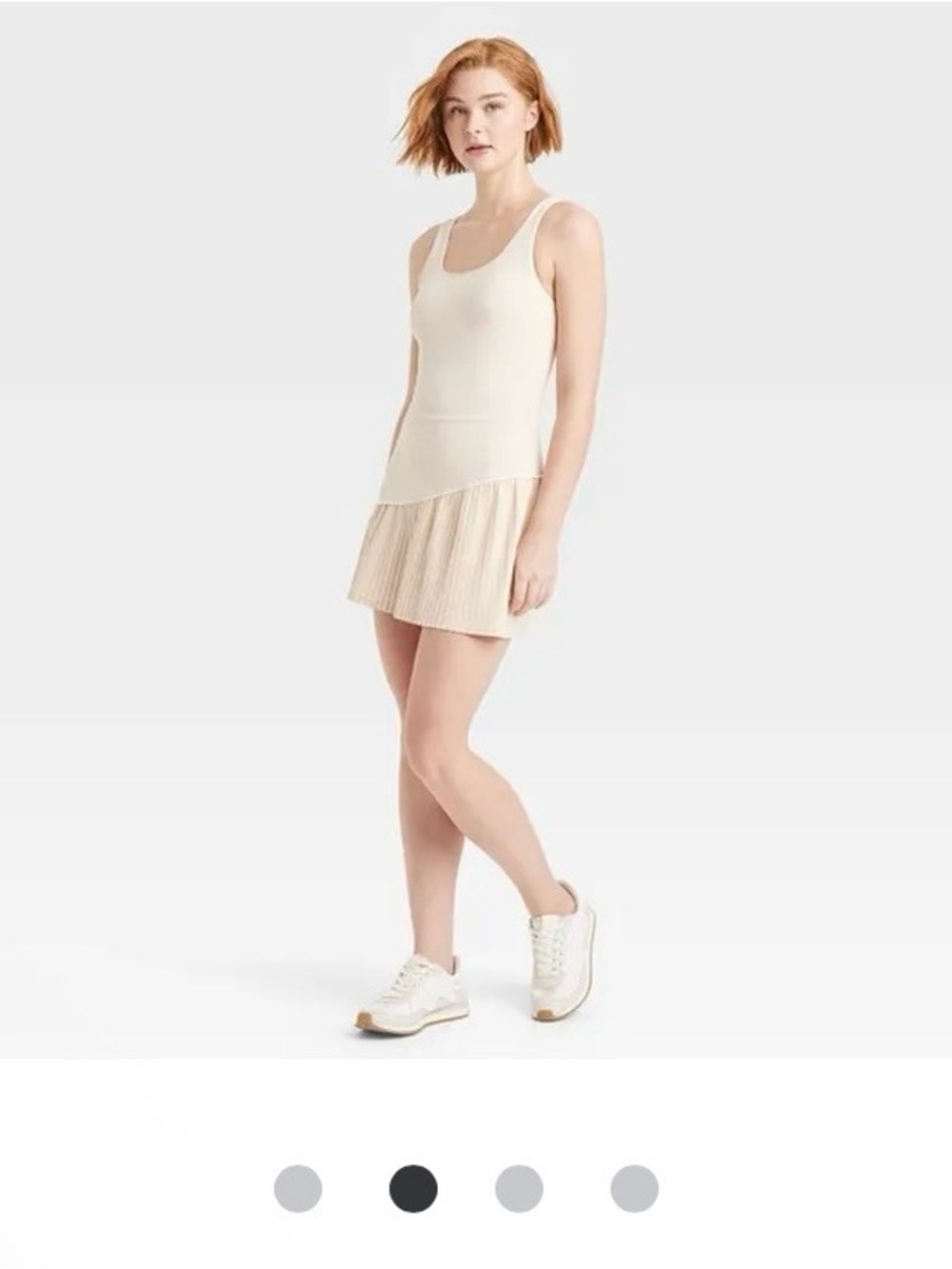 JoyLab Cream Pleated Tennis Dress - Picture 3 of 4